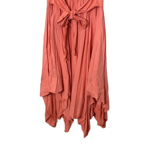 Anthropologie Pilcro Asymmetrical Babydoll Dress In Coral Fizz Parasail Medium - Picture 9 of 13